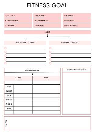 30 Day Fitness Planner